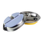 Assiette compartimentée inox à ventouse