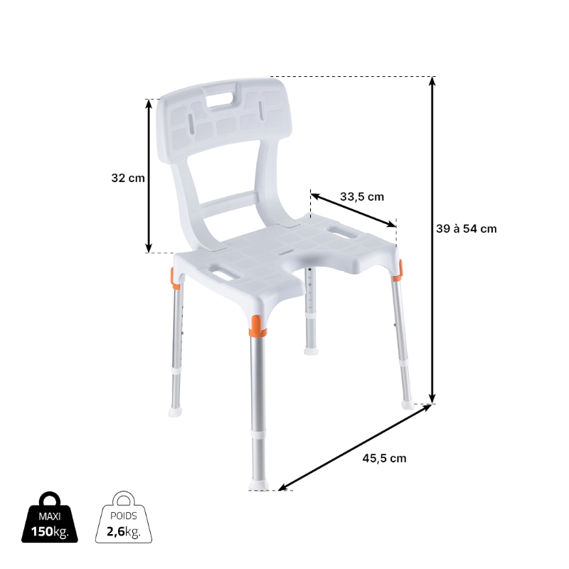 Chaise de douche Capri Plus – Image 7