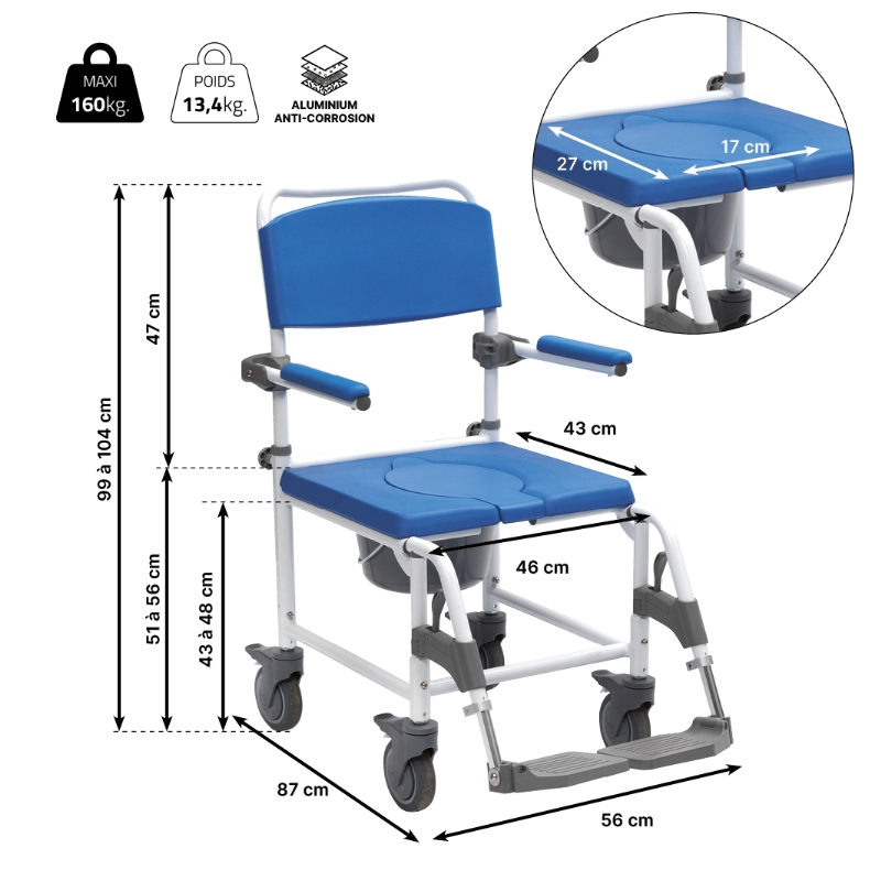 Chaise de douche / WC Aston – Image 13