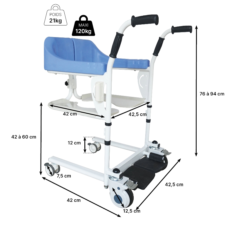 Fauteuil wc/douche et transfert Moovy – Image 8