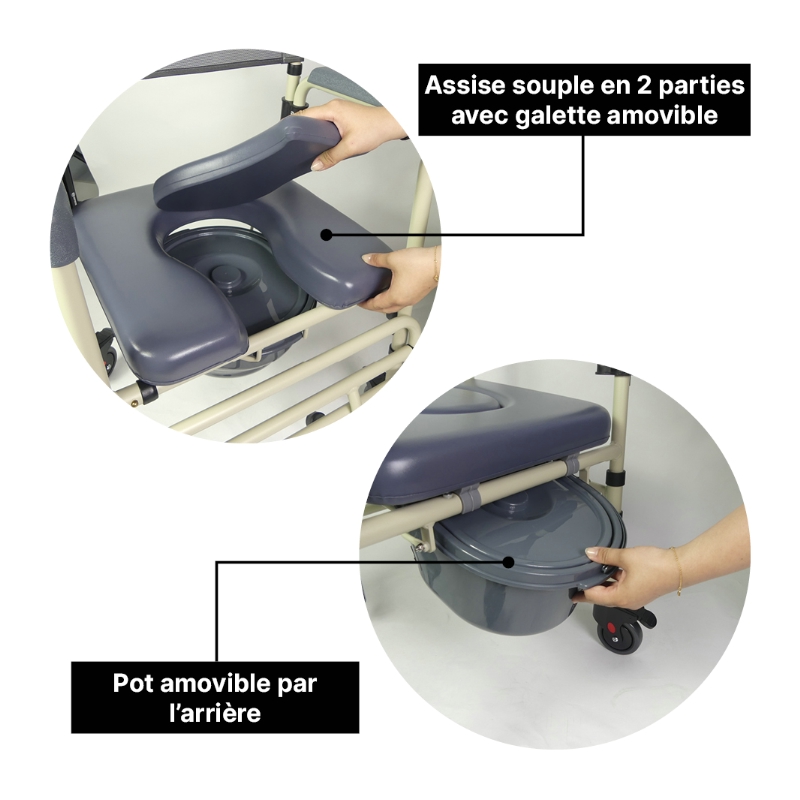 Fauteuil de toilettes mobile Sardaigne – Image 6