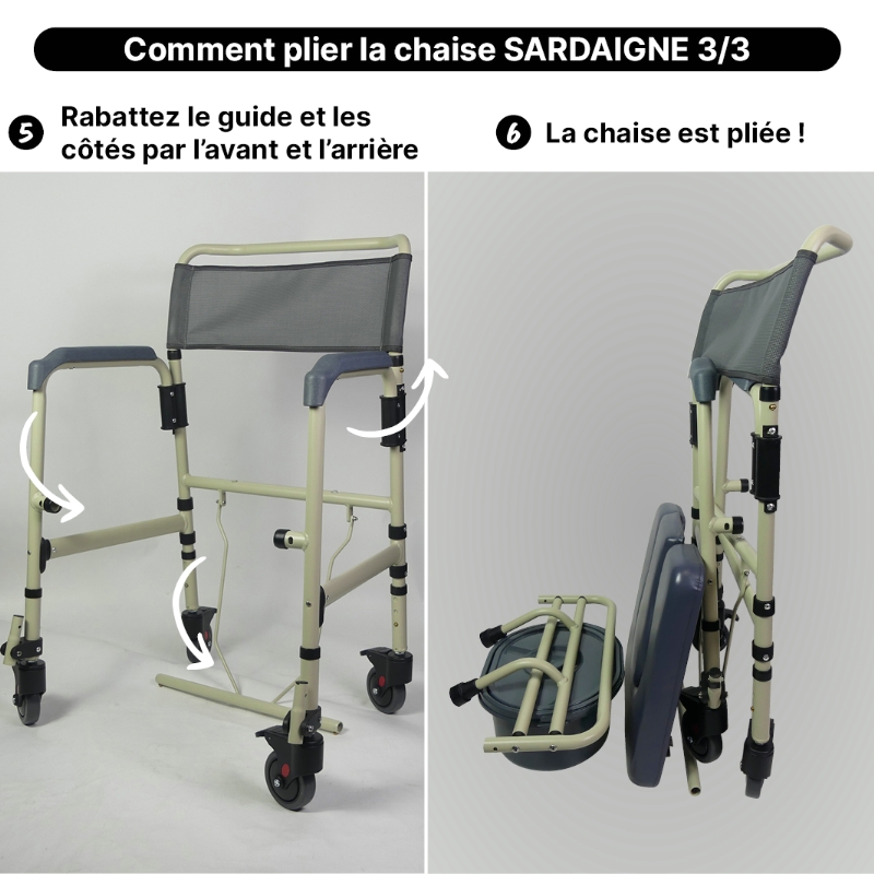 Fauteuil de toilettes mobile Sardaigne – Image 11