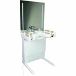 Lavabo avec miroir réglable en hauteur