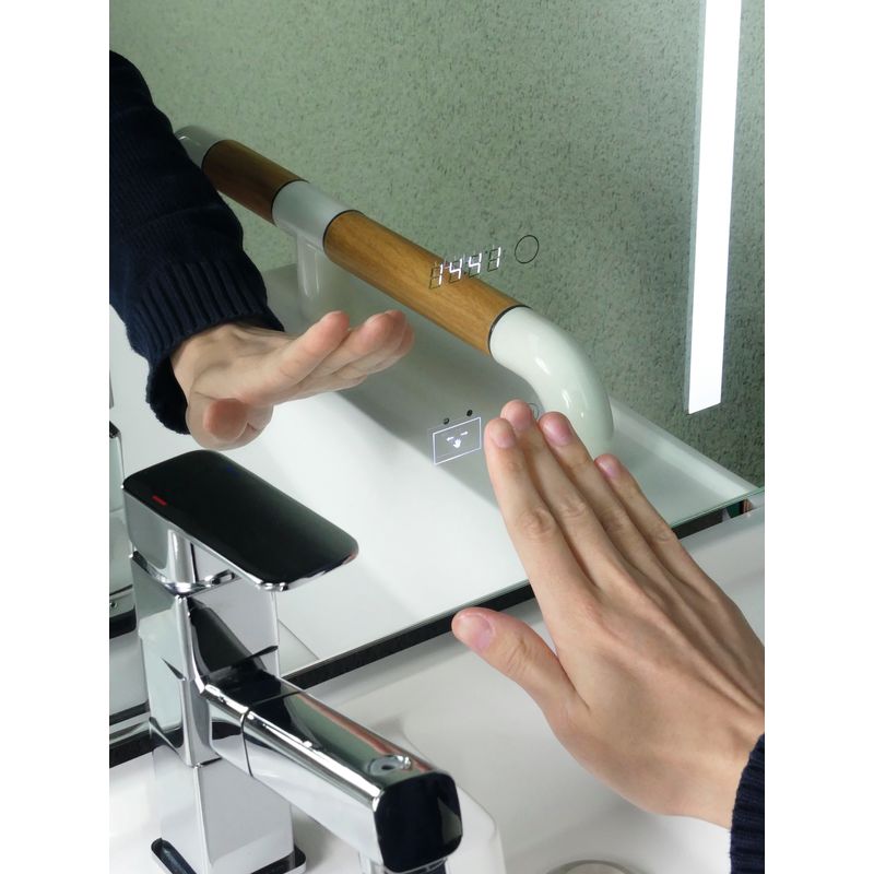 Lavabo avec miroir réglable en hauteur – Image 3